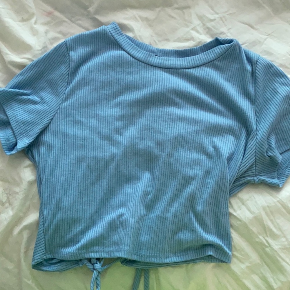Baby blue crop top size large